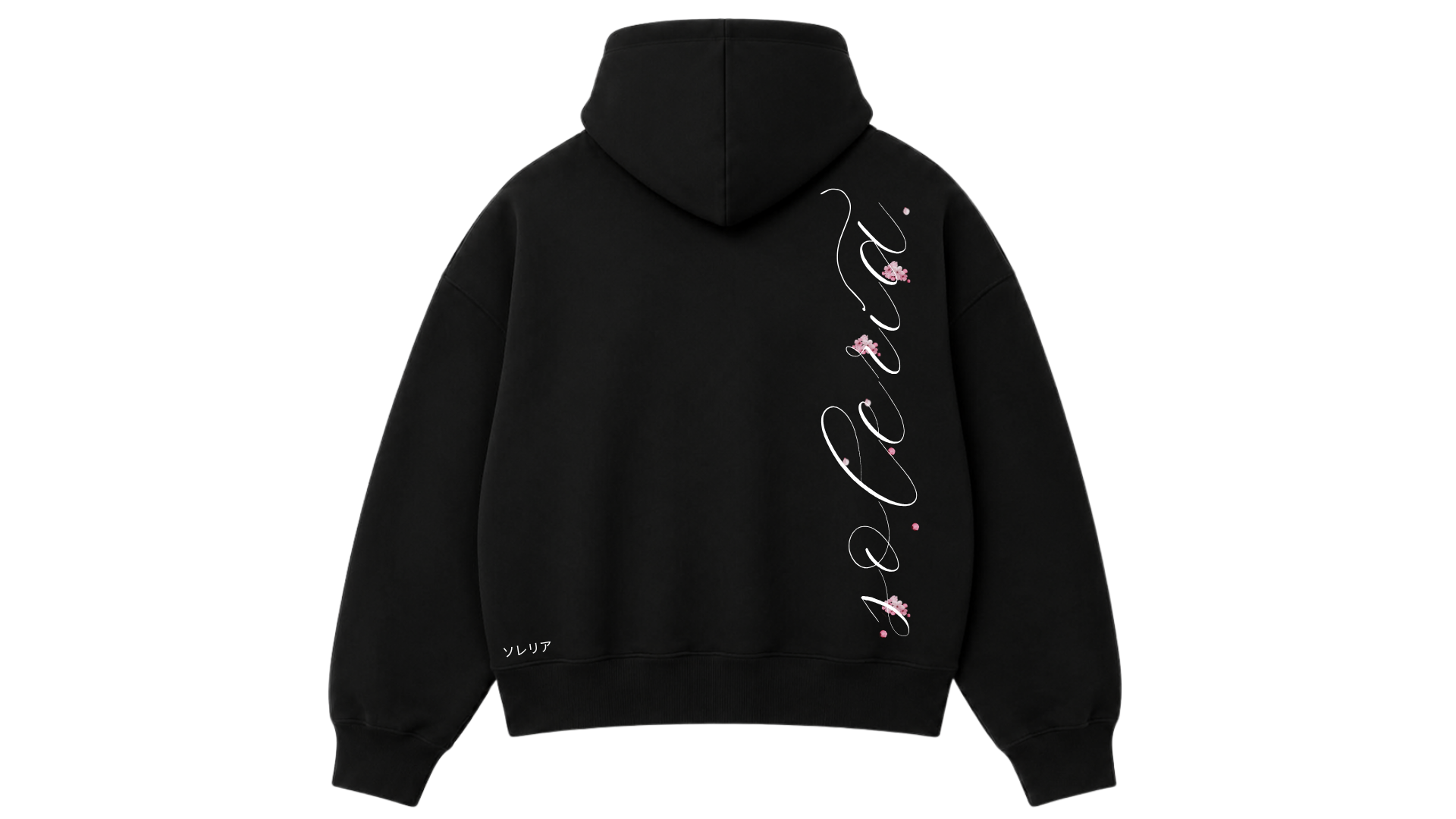 Black Sakura Boxy Hoodie - PREORDER