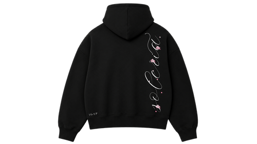 Black Sakura Boxy Hoodie - PREORDER