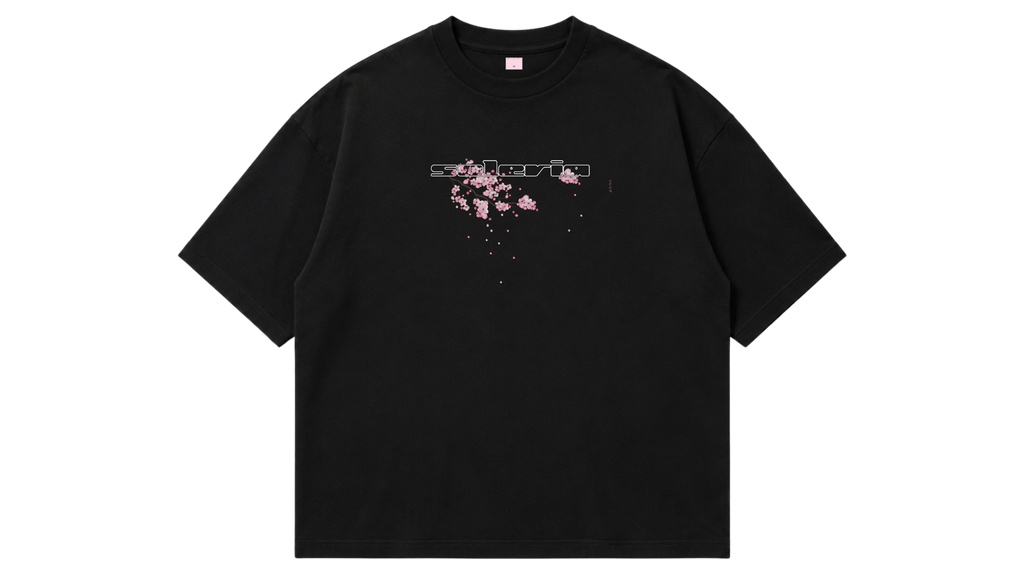 Black Sakura boxy Tee - PREORDER